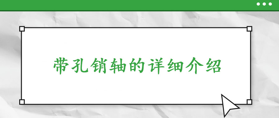 帶孔銷軸的詳細(xì)介紹